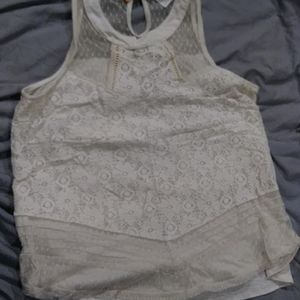 Clover & Scout Ivory lace tank top